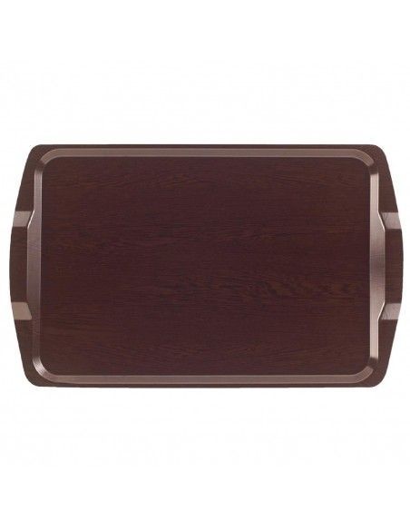 Plateau stratifié rectangulaire avec poignées Capri Cambro wengé 640mm