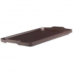 Plateau stratifié rectangulaire avec poignées Capri Cambro wengé 640mm 2