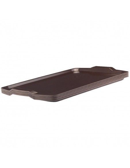 Plateau stratifié rectangulaire avec poignées Capri Cambro wengé 640mm