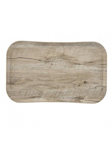 Plateau rectangulaire polyester aspect bois Cambro Century 32x53cm chêne clair