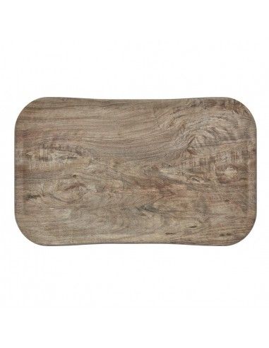 Plateau rectangulaire polyester aspect bois Cambro Century 32x53cm olivier clair
