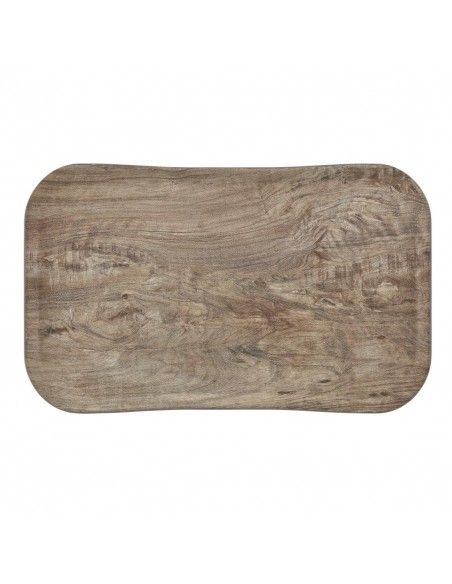 Plateau rectangulaire polyester aspect bois Cambro Century 32x53cm olivier clair