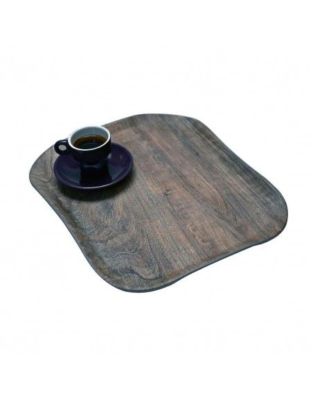 Plateau rectangulaire polyester aspect bois Cambro Century 26x32cm olivier clair