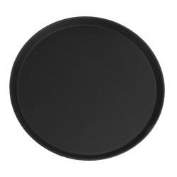Plateau de service rond fibre de verre antidérapant Camtread Cambro noir 40,5 cm