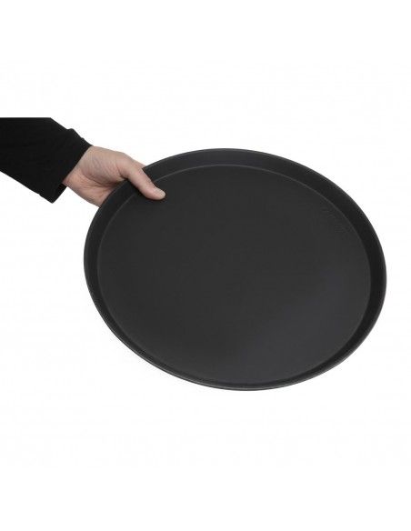 Plateau de service rond fibre de verre antidérapant Camtread Cambro noir 40,5 cm