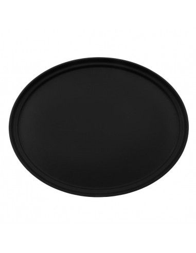 Plateau de service ovale fibre de verre antidérapant Camtread Cambro noir 60 cm