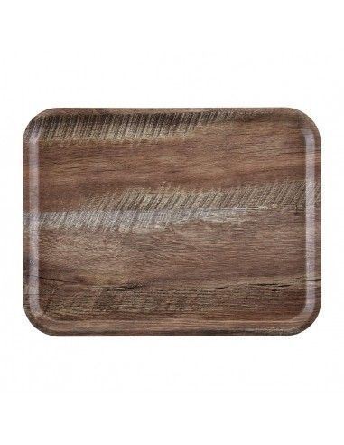 Plateau stratifié surface grainée Madeira Cambro chêne foncé 46 cm