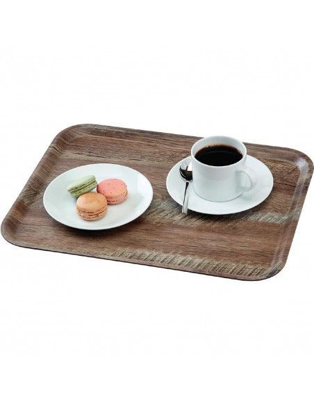 Plateau stratifié surface grainée Madeira Cambro chêne foncé 46 cm
