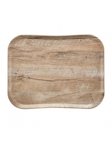 Plateau polyester Century aspect naturel bois Cambro chêne clair 330 x 430mm