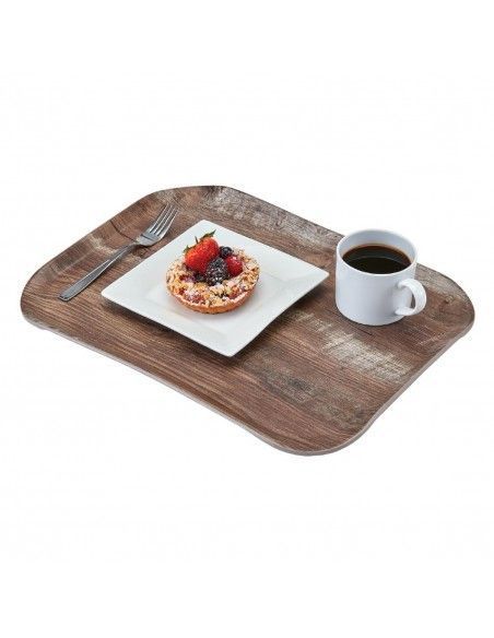 Plateau polyester Century aspect naturel bois Cambro chêne foncé 330 x 430mm