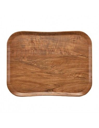 Plateau polyester Century aspect naturel bois Cambro olivier marron 360 x 460mm