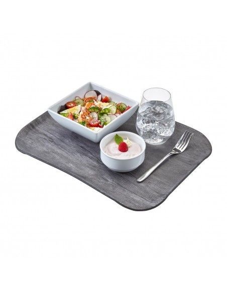Plateau polyester Century aspect naturel bois Cambro chêne gris 360 x 460mm