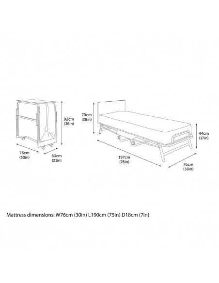 Lit pliant 1 personne avec matelas étanche Jay-Be noir