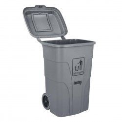 Poubelle à roulettes  avec pédale Jantex 120L grise 2