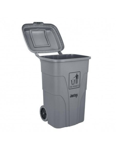 Poubelle à roulettes  avec pédale Jantex 120L grise