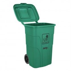 Poubelle à roulettes  avec pédale Jantex 120L verte 2