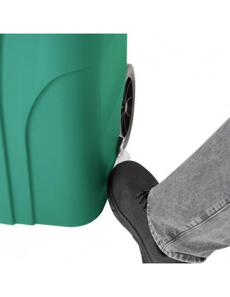 Poubelle à roulettes  avec pédale Jantex 120L verte
