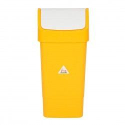 Poubelle polypropylène à couvercle battant SYR jaune 50L