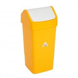 Poubelle polypropylène à couvercle battant SYR jaune 50L 2