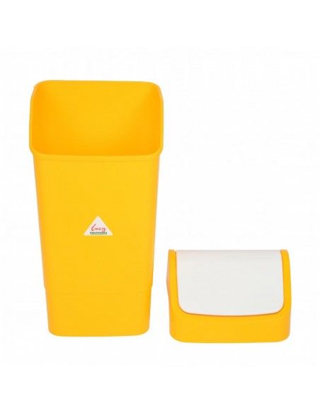 Poubelle polypropylène à couvercle battant SYR jaune 50L