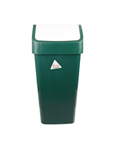 Poubelle polypropylène à couvercle battant SYR verte 50L