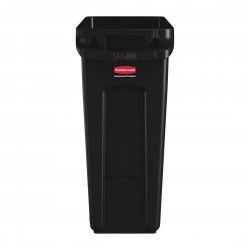 Collecteur de recyclage avec conduits d'aération Rubbermaid Slim Jim noir 60L 2