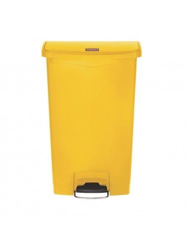 Poubelle à pédale frontale large Slim Jim Step-On Rubbermaid jaune 68L