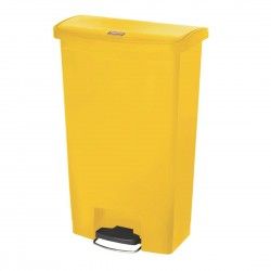 Poubelle à pédale frontale large Slim Jim Step-On Rubbermaid jaune 68L 2