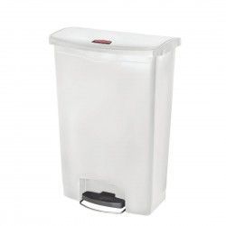 Poubelle à pédale frontale large Slim Jim Step-On Rubbermaid blanche 90L 2