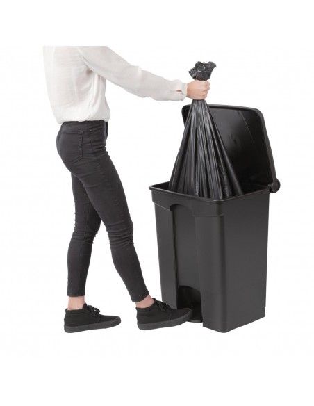 Poubelle de cuisine à pédale Jantex noire 65L
