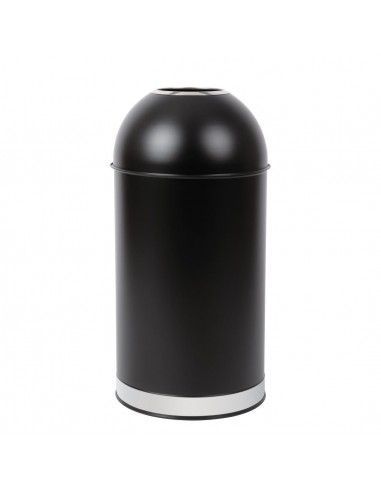 Poubelle dôme ouverte en acier Bolero noire 40L