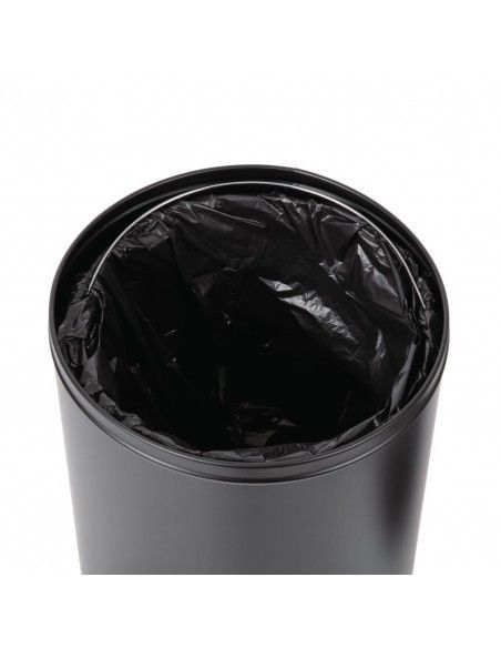 Poubelle dôme ouverte en acier Bolero noire 40L