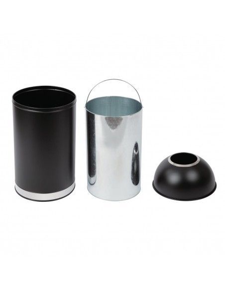 Poubelle dôme ouverte en acier Bolero noire 40L