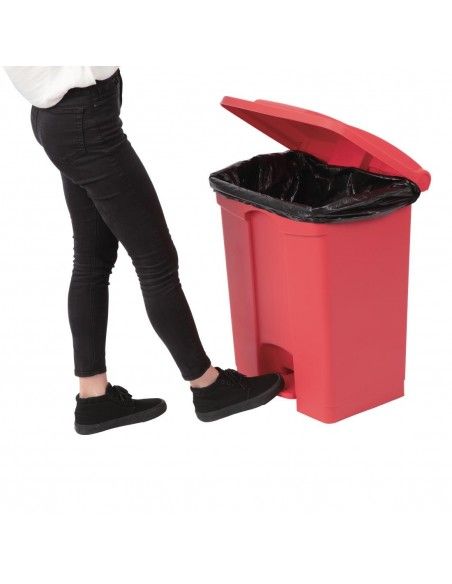Poubelle de cuisine à pédale Jantex rouge 65L