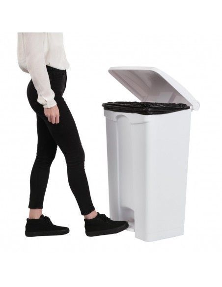 Poubelle de cuisine à pédale Jantex blanche 87L