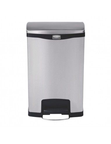 Poubelle à pédale frontale inox Rubbermaid Slim Jim 50L