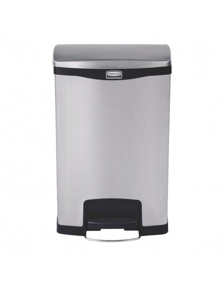 Poubelle à pédale frontale inox Rubbermaid Slim Jim 50L