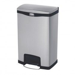 Poubelle à pédale frontale inox Rubbermaid Slim Jim 50L 2
