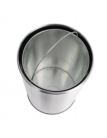 Poubelle dome inox ouverte Bolero 40L