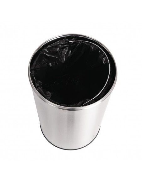 Poubelle dome inox ouverte Bolero 40L