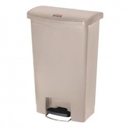 Poubelle à pédale frontale Rubbermaid Slim Jim beige 50L 2