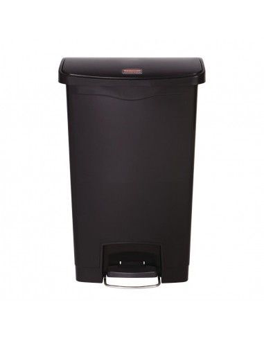 Poubelle à pédale frontale Rubbermaid Slim Jim noire 50L