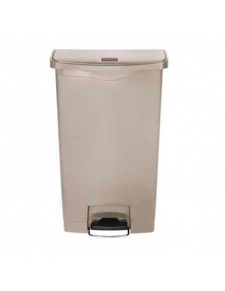 Poubelle à pédale frontale Rubbermaid Slim Jim beige 68L