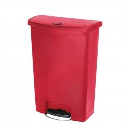 Poubelle à pédale frontale Rubbermaid Slim Jim rouge 90L 2