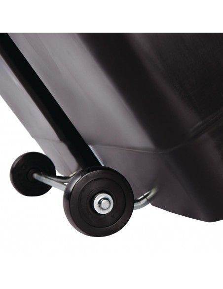 Poubelle à pédale frontale Rubbermaid Slim Jim noire 90L