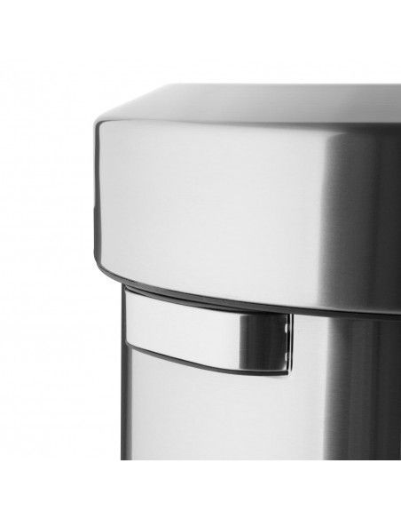 Poubelle en acier brossé Bolero avec couvercle ouvert 70L