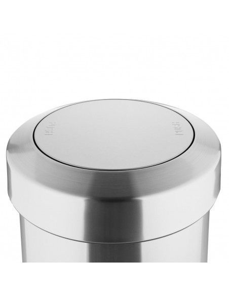 Poubelle en acier brossé Bolero avec couvercle basculant 70L