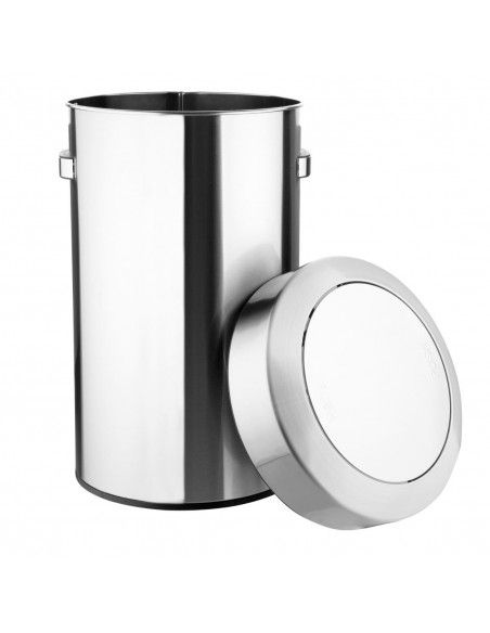 Poubelle en acier brossé Bolero avec couvercle basculant 70L