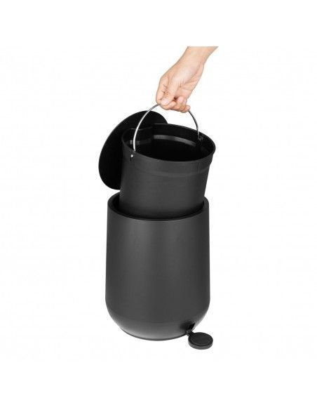 Poubelle à pédale ronde Jantex noire 5L