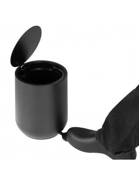 Poubelle à pédale ronde Jantex noire 5L
